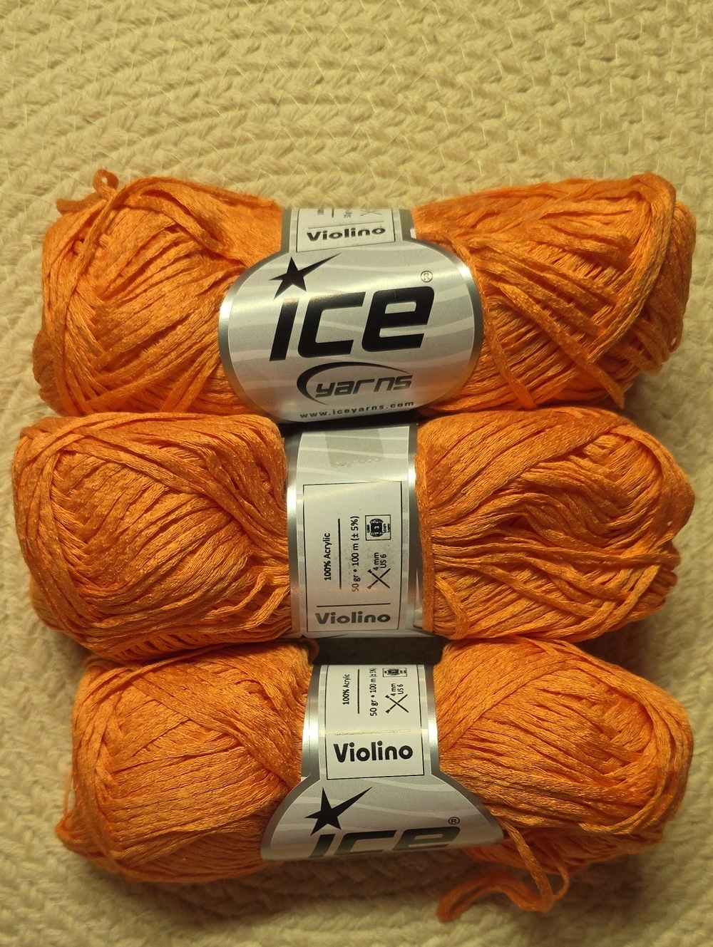 Violino Orange Crochet & Craft Yarn - Pack of 3